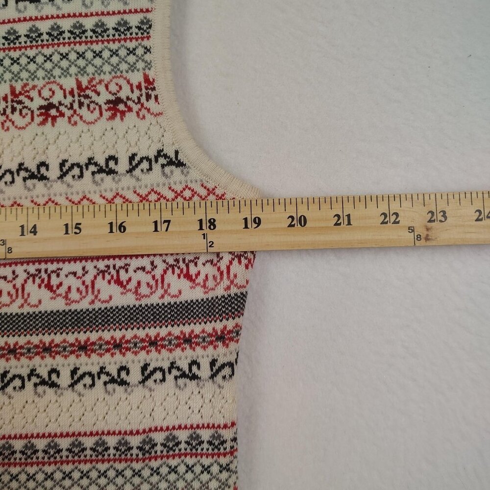 VTG 90's Susan Bristol Sweater Vest Womens Large Cream Fair Isle Nordic - Picture 8 of 8